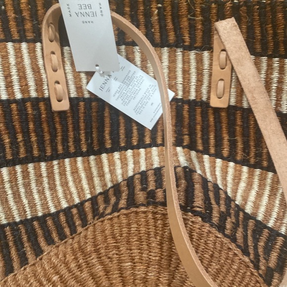 Striped Brown and Tan Tote Bag - Picture 9 of 13